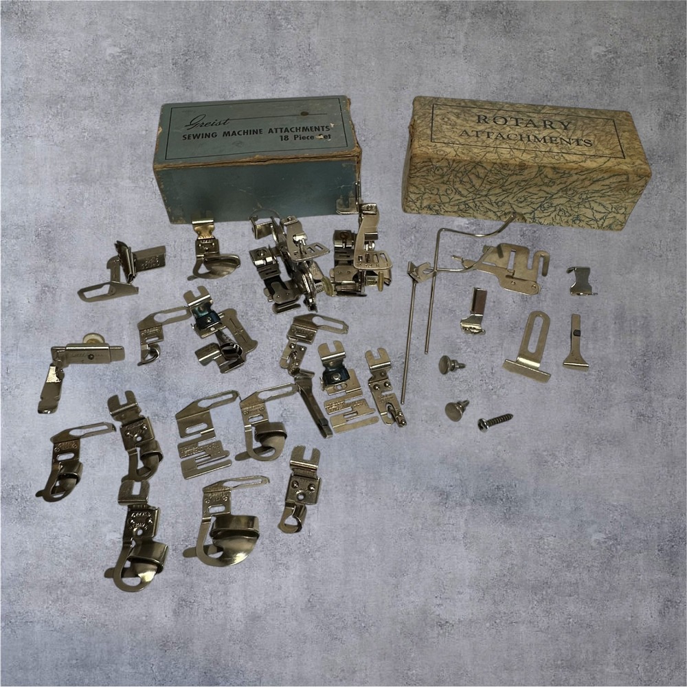 Greist Sewing Machine Attachments Rotary Presser Feet Set Vintage